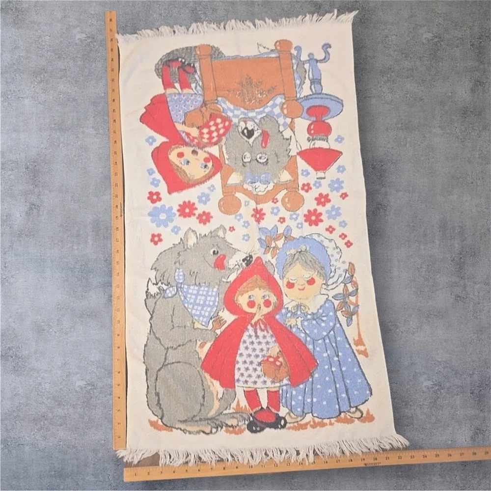 VTG 70s‎ Cannon Red Riding Hood Cotton Bath Towel 22x36